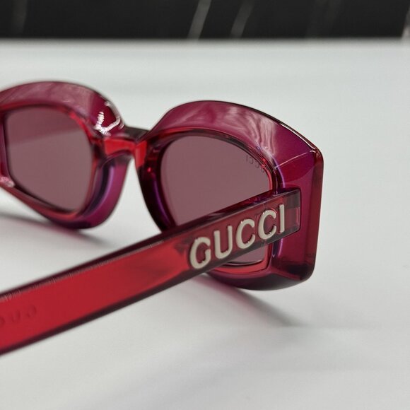 NEW GUCCI SUNGLASSES GG1719S 004 RED WOMEN EYEWEAR - Picture 6 of 10